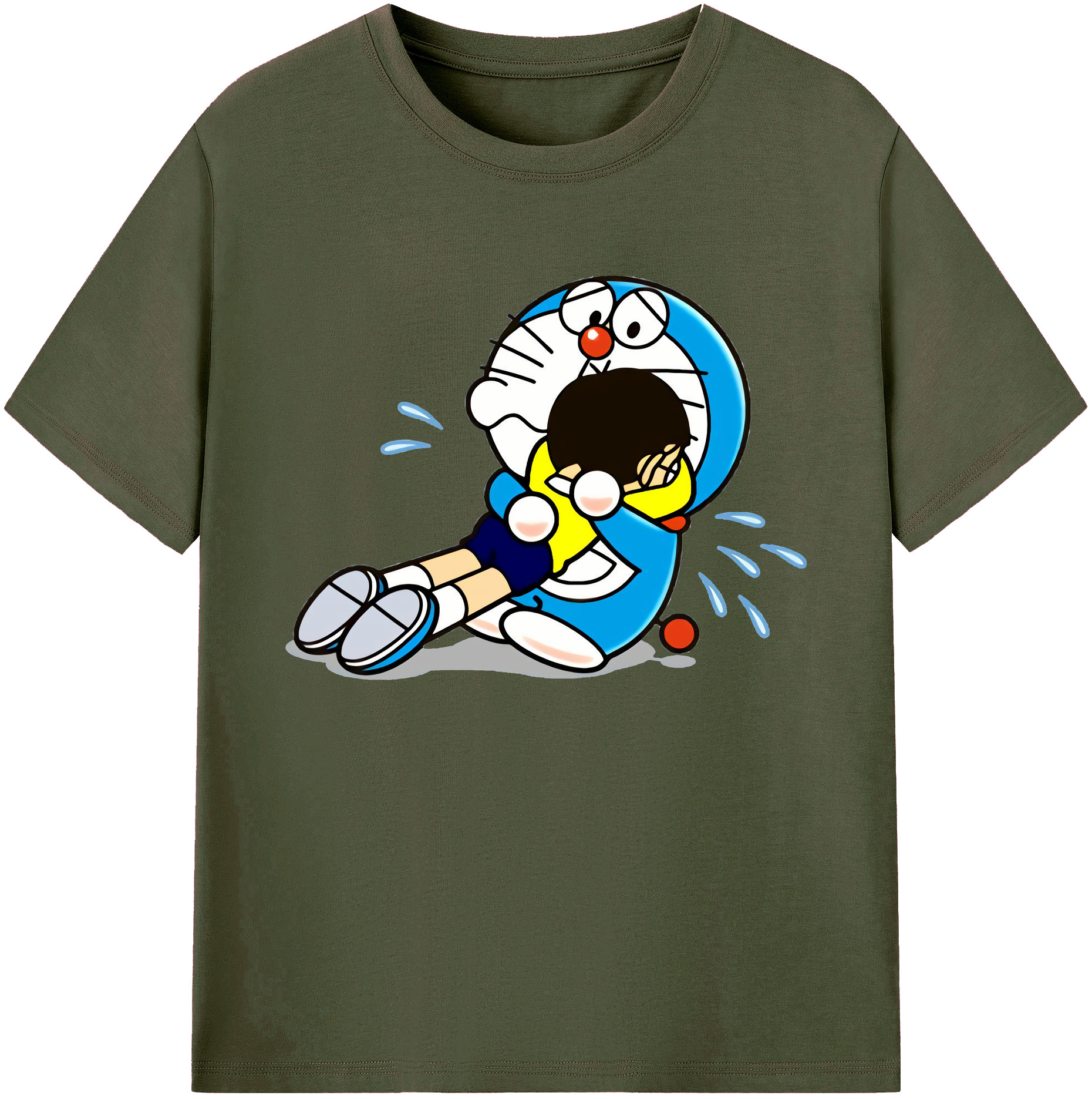 （画像用） ドラえもん Doraemon 綿100％ メンズ半袖Tシャツ｜肌触りやわらか＆通気性